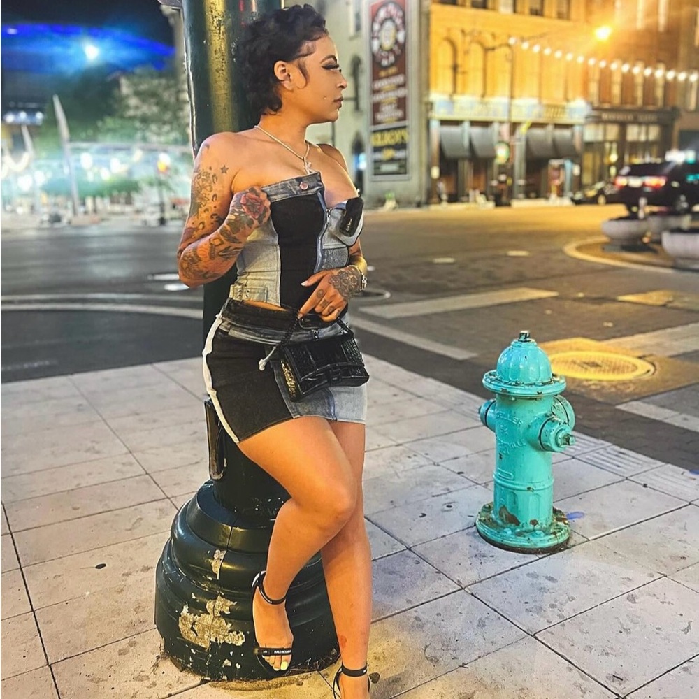 2 Piece Denim Skirt Set